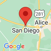 Map of San Diego, TX